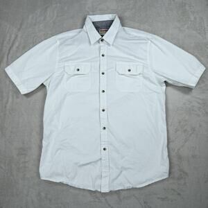 Wrangler Authentics White Men’s Button S/S In Size Medium